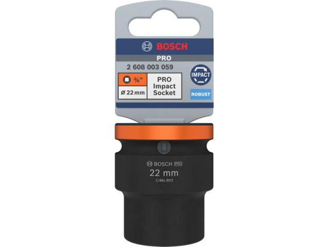 PRO Impact Socket Bosch, 3/4, 22mm, standardni, 2608003059